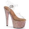 Pleaser - BEJEWELED708MS Sandale à bride à la cheville - Transparent/Couleur or rose Product image